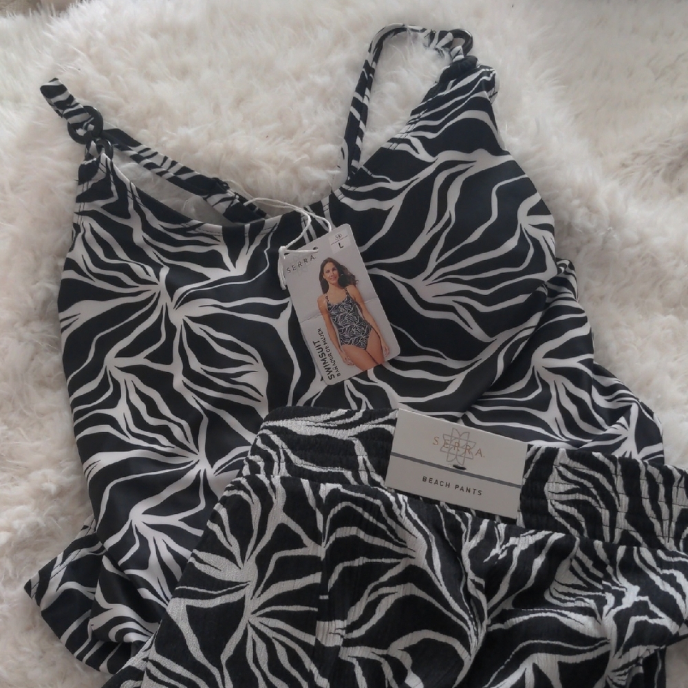 Swimsuit + Pants 2 Piece Set